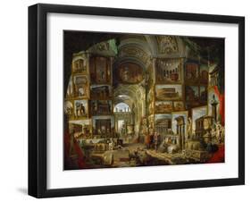 Galerie de vues de la Rome antique, painted 1756-57 for the Duc de Choiseul.-Giovanni Paolo Pannini-Framed Giclee Print