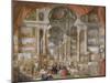 Galerie de vues de la Rome Moderne-Giovanni Paolo Pannini-Mounted Giclee Print