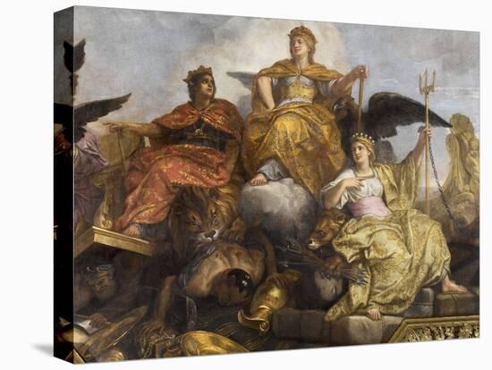 Galerie des Glaces : plafond, compartiment central "-Charles Le Brun-Stretched Canvas