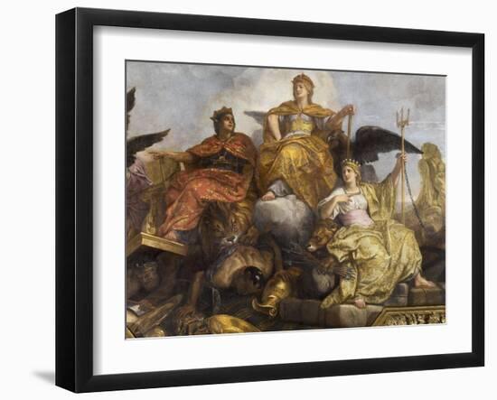 Galerie des Glaces : plafond, compartiment central "-Charles Le Brun-Framed Giclee Print