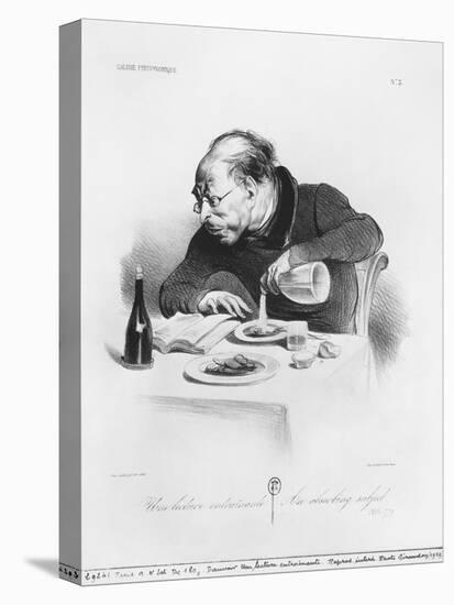 Galerie Physionomique, Une Lecture Entrainante, an Absorbing Subject, Plate 3, Le Charivari, 1836-Honore Daumier-Stretched Canvas