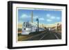 Galesburg, Illinois - Denver Zephyr Train at Station-Lantern Press-Framed Art Print