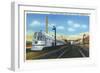 Galesburg, Illinois - Denver Zephyr Train at Station-Lantern Press-Framed Art Print