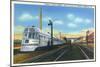 Galesburg, Illinois - Denver Zephyr Train at Station-Lantern Press-Mounted Art Print