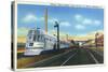 Galesburg, Illinois - Denver Zephyr Train at Station-Lantern Press-Stretched Canvas