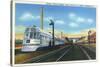 Galesburg, Illinois - Denver Zephyr Train at Station-Lantern Press-Stretched Canvas