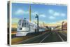 Galesburg, Illinois - Denver Zephyr Train at Station-Lantern Press-Stretched Canvas