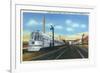 Galesburg, Illinois - Denver Zephyr Train at Station-Lantern Press-Framed Art Print