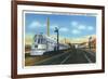 Galesburg, Illinois - Denver Zephyr Train at Station-Lantern Press-Framed Art Print