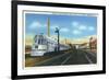 Galesburg, Illinois - Denver Zephyr Train at Station-Lantern Press-Framed Art Print