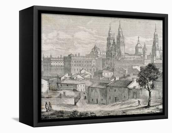 Galicia. Santiago De Compostela. Province of a Coruna. Partial View of the City with the…-null-Framed Stretched Canvas