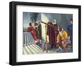 Galileo and Milton in Obseratory-null-Framed Giclee Print