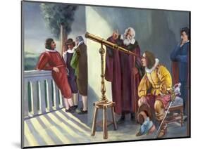 Galileo and Milton in Obseratory-null-Mounted Giclee Print