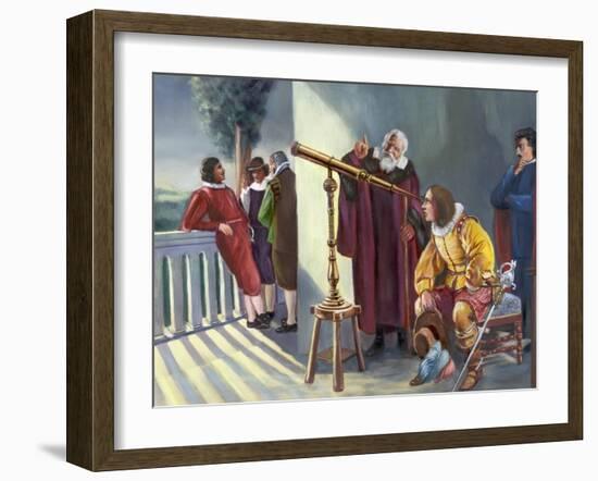 Galileo and Milton in Obseratory-null-Framed Giclee Print