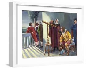 Galileo and Milton in Obseratory-null-Framed Giclee Print