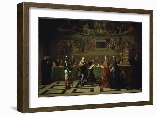 Galileo Before the Inquisition, 1632-Joseph-Nicolas Robert-Fleury-Framed Giclee Print