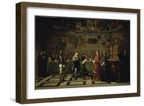 Galileo Before the Inquisition, 1632-Joseph-Nicolas Robert-Fleury-Framed Giclee Print