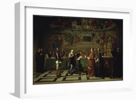 Galileo Before the Inquisition, 1632-Joseph-Nicolas Robert-Fleury-Framed Giclee Print