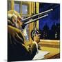 Galileo Created a Telescope and Discovered Four Satellites of Jupiter-null-Mounted Giclee Print