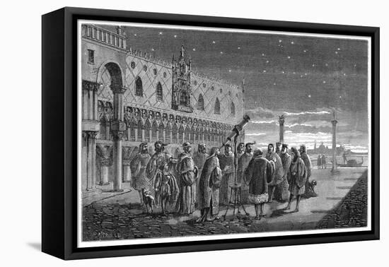 Galileo Demonstrating His Telescope, Venice, 1609-null-Framed Stretched Canvas