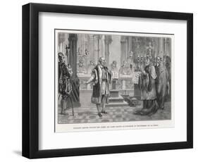 Galileo Denies the Movement of the Earth to the Judges of the Holy Office-Louis Figuier-Framed Art Print