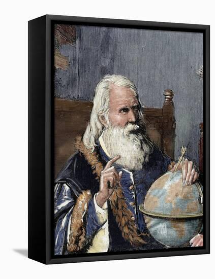 Galileo Galilei (1564-1642). Physicist, Italian Mathematician and Astronomer-Prisma Archivo-Framed Stretched Canvas