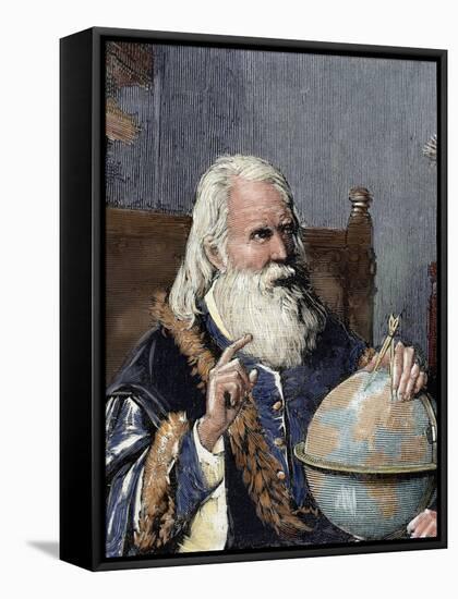 Galileo Galilei (1564-1642). Physicist, Italian Mathematician and Astronomer-Prisma Archivo-Framed Stretched Canvas