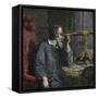 Galileo Galilei and His Telescope - Engraving 1864-Stefano Bianchetti-Framed Stretched Canvas