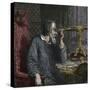 Galileo Galilei and His Telescope - Engraving 1864-Stefano Bianchetti-Stretched Canvas