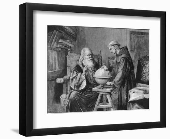 Galileo Galilei Demonstrates His Astronomical Theories to a Monk-Felix Parra-Framed Photographic Print