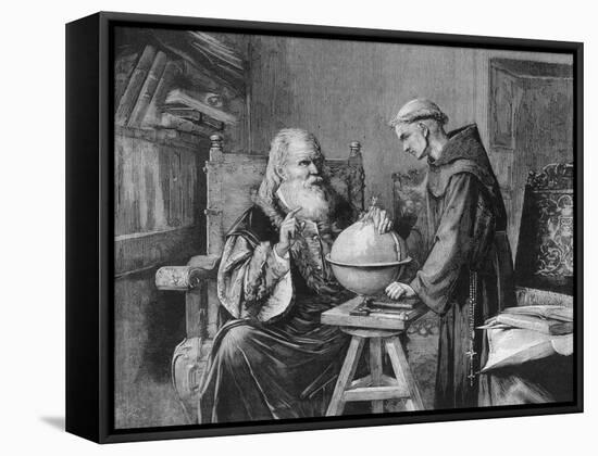 Galileo Galilei Demonstrates His Astronomical Theories to a Monk-Felix Parra-Framed Stretched Canvas
