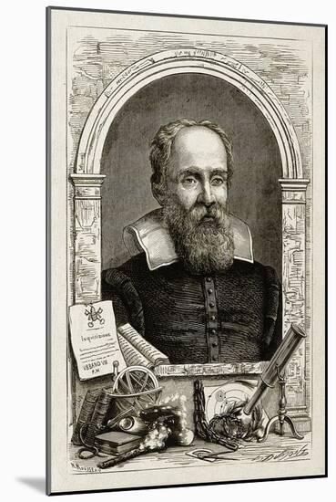 Galileo Galilei, Italian Astronomer-Science Source-Mounted Giclee Print