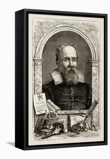 Galileo Galilei, Italian Astronomer-Science Source-Framed Stretched Canvas