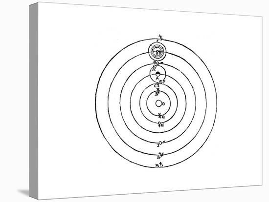 Galileo's Diagram of the Copernican System of the Universe-Galileo Galilei-Stretched Canvas