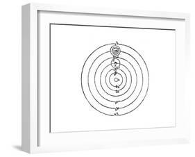 Galileo's Diagram of the Copernican System of the Universe-Galileo Galilei-Framed Giclee Print