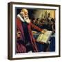 Galileo's Discovery That the Earth Revolved around the Sun Was Considered Herasy-null-Framed Giclee Print