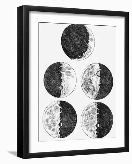 Galileo's Drawings of the Phases of the Moon-Stocktrek Images-Framed Photographic Print