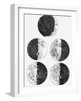 Galileo's Drawings of the Phases of the Moon-Stocktrek Images-Framed Photographic Print