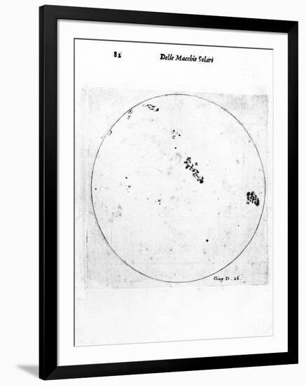 Galileo's Observation of Sunspots, 1613-Galileo Galilei-Framed Giclee Print