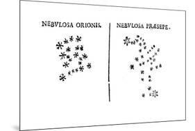 Galileo's Observation of the Star Cluster in Orion and of the Praesepe Cluster, 1610-null-Mounted Giclee Print