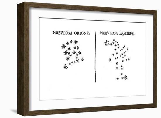 Galileo's Observation of the Star Cluster in Orion and of the Praesepe Cluster, 1610-null-Framed Giclee Print