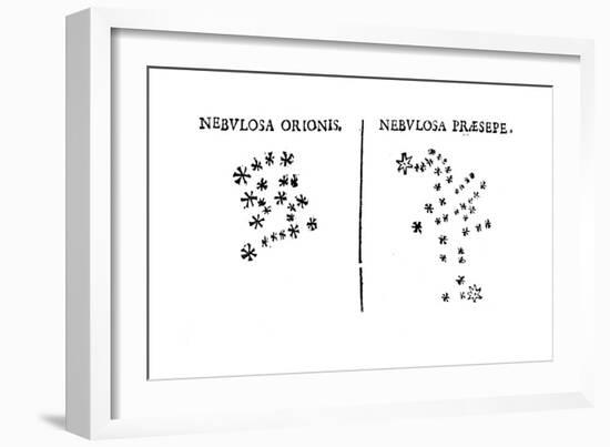 Galileo's Observation of the Star Cluster in Orion and of the Praesepe Cluster, 1610-null-Framed Giclee Print