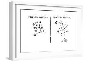 Galileo's Observation of the Star Cluster in Orion and of the Praesepe Cluster, 1610-null-Framed Giclee Print