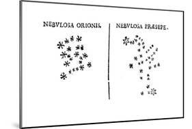 Galileo's Observation of the Star Cluster in Orion and of the Praesepe Cluster, 1610-null-Mounted Giclee Print