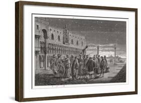 Galileo Shows the Satellites of Jupiter to Venetian Senators-Louis Figuier-Framed Art Print