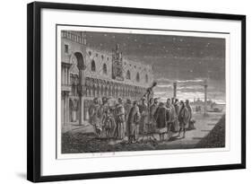 Galileo Shows the Satellites of Jupiter to Venetian Senators-Louis Figuier-Framed Art Print