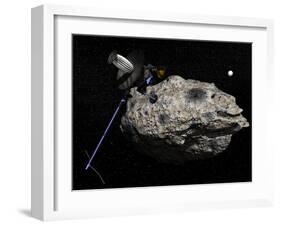 Galileo Spacecraft Discovering Asteroid 243 Ida and its Moon, Dactyl-null-Framed Art Print