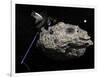 Galileo Spacecraft Discovering Asteroid 243 Ida and its Moon, Dactyl-null-Framed Art Print