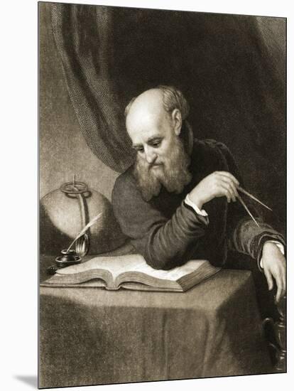 Galileo with Compass and Diagrams, C.1880-null-Mounted Giclee Print