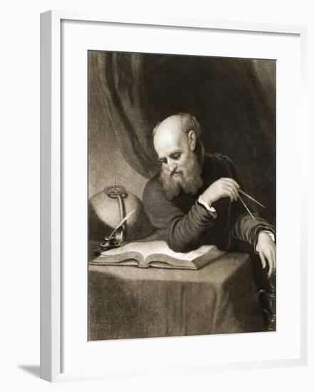 Galileo with Compass and Diagrams, C.1880-null-Framed Giclee Print